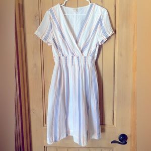 J Crew size medium linen dress with hidden pockets